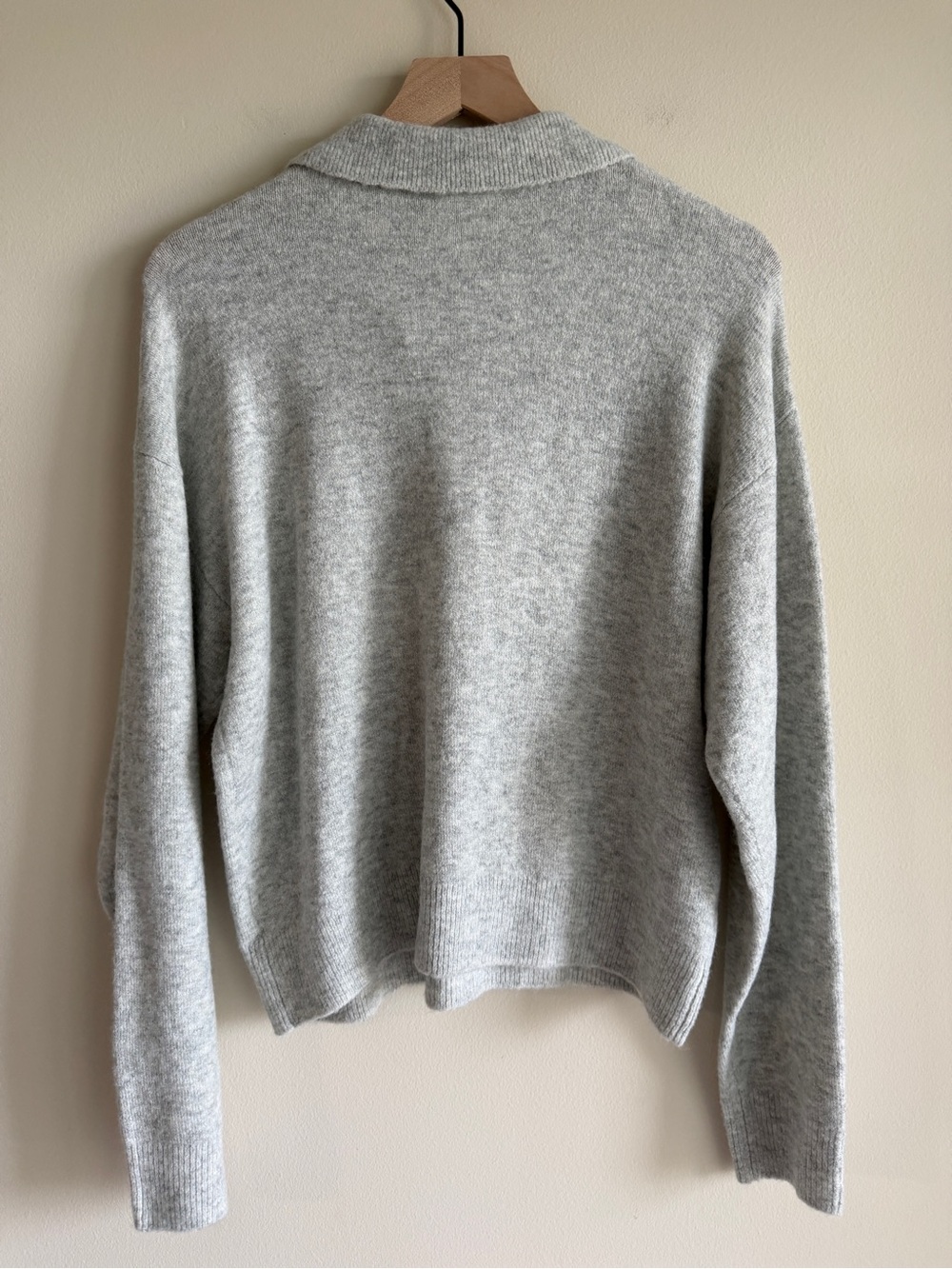 NWT Lovers and Friends Ivy Polo Sweater Light Grey S Soft Collared Revolve - Picture 5 of 12